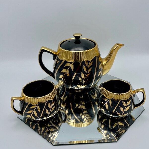 Black Tea Set Etsy