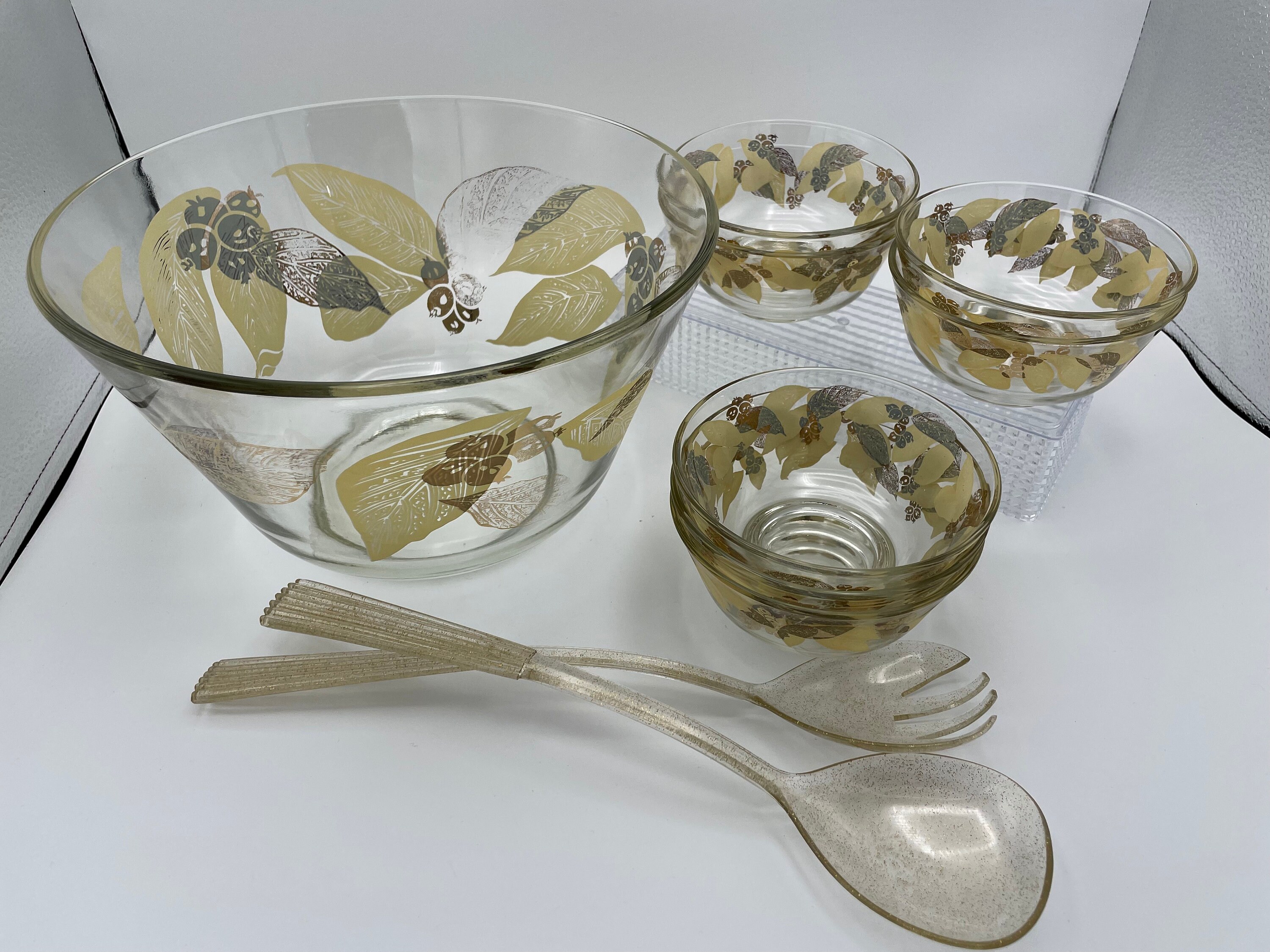 Vintage Salad Bowl Set Large Bowl With Seven Small Bowls and Etsy