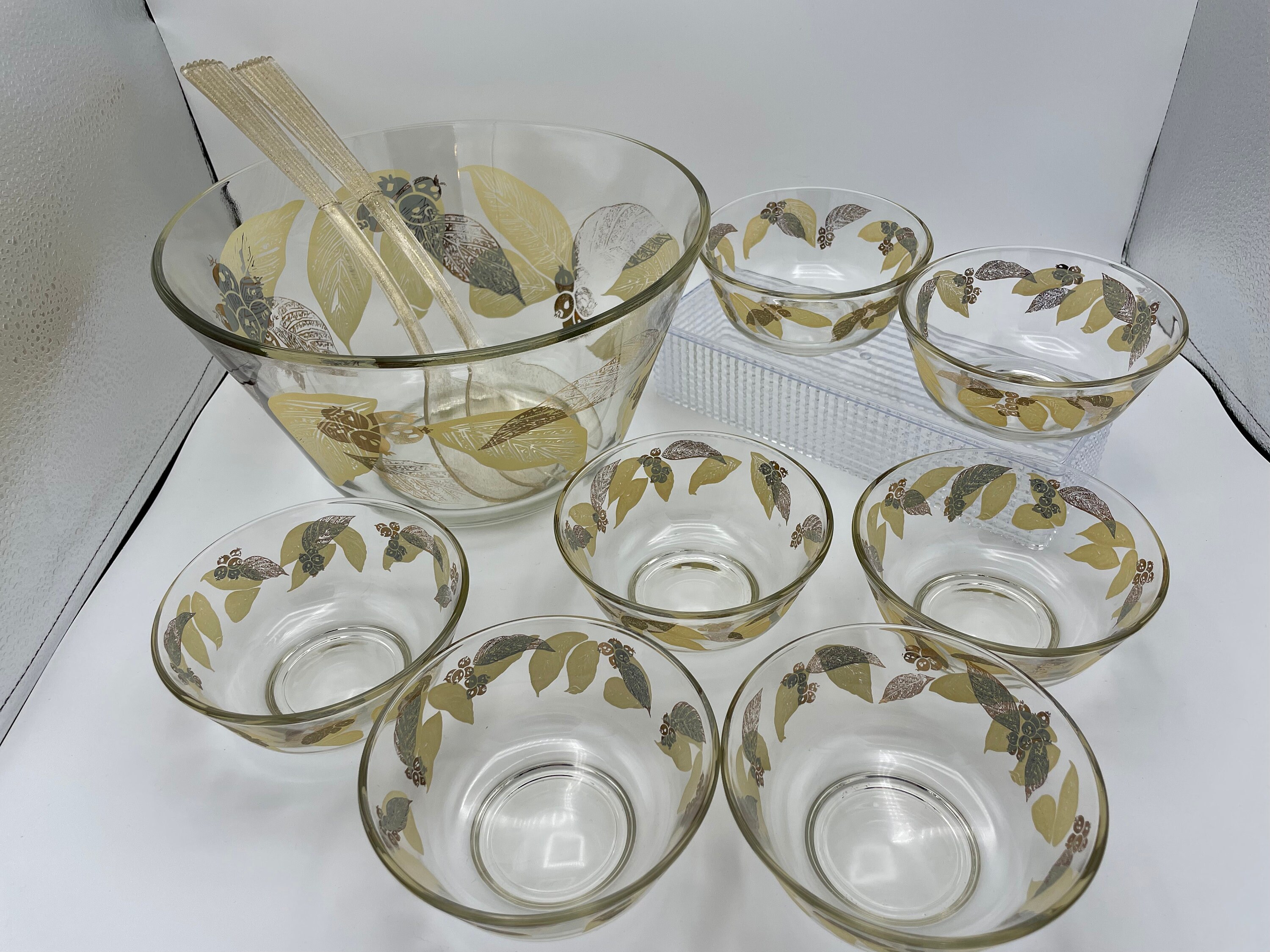 Vintage Salad Bowl Set Large Bowl With Seven Small Bowls and Etsy