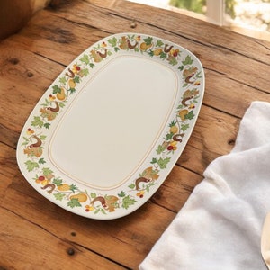 Vintage Noritake Progressions Large Serving Platter, Homecoming Pattern, 13.5&quot; x 9.5&quot;, Excellent Condition, 1970s