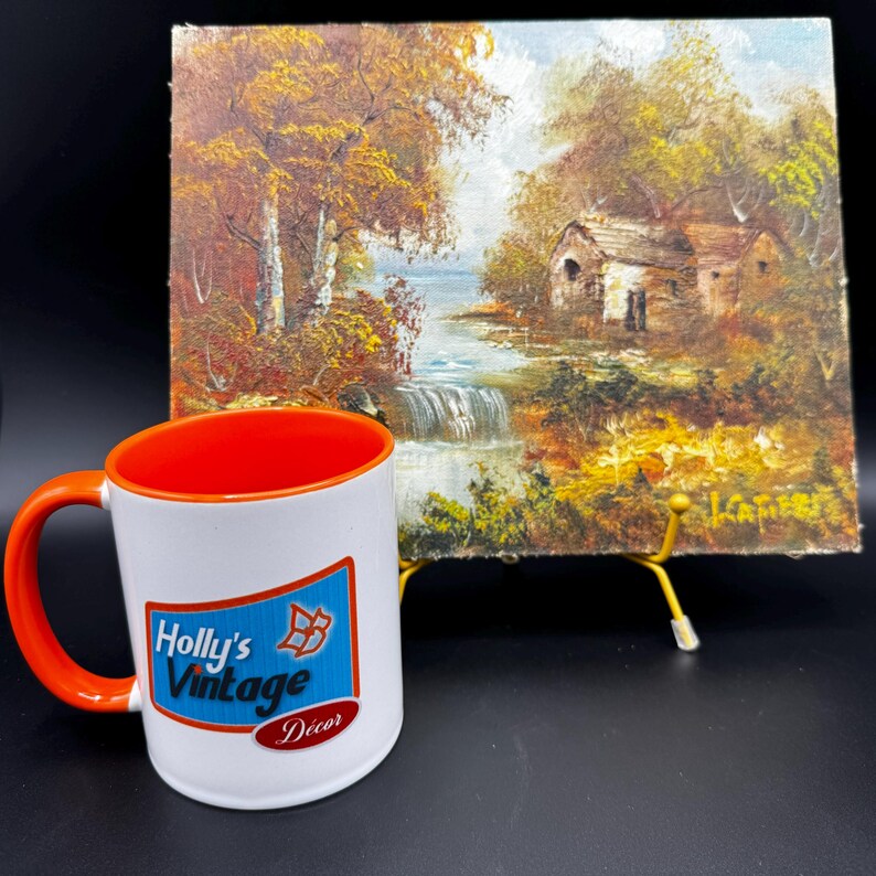 Original Irene Cafieri Fall Landscape Oil Painting on a Wooden Board