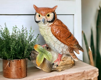 ミッドセンチュリーの手作り陶器製フクロウ：英国製、コレクターズ
