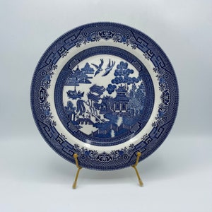 Vintage Blue Willow Single Dinner Plate by Churchill Made in England, 10&quot;,  Transferware, Blue and White China,&quot;Like New&quot; Condition
