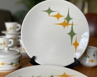 Assiette plate vintage Atomic Star, articles de restaurant Gold Star