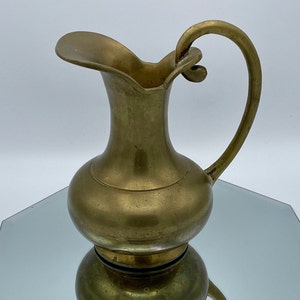 Heavy Brass Pitcher, Decorative Pitcher, Accent Pitcher, Made in India, Patina untouched