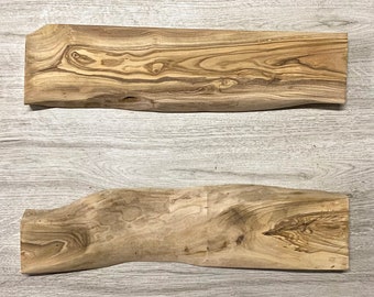 17" Olive Wood Slab: Live Edge Epoxy Resin Wood Plank