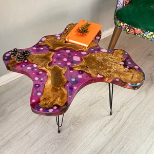 Unique Epoxy Olive Wood Coffee Table, Modern Coffee Table, Resin Coffee Table, Live Edge Coffee Table