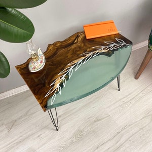 Custom Resin Silverberry Burl Coffee Table: Live Edge Farmhouse Style