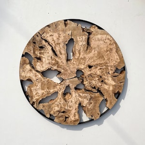 28&quot; Olive Wood Slab: Live Edge Burl Wood Slice