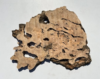 Natural Olive Wood Slab: Raw Edge Epoxy Resin Accent (33"x28"x2")