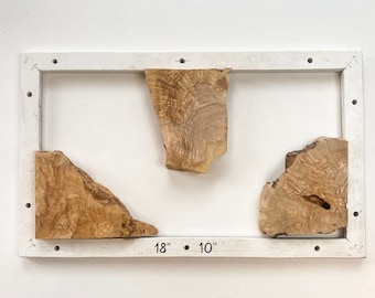 Olive Wood Slices: Live Edge Burl Wood Slab, Epoxy Resin Art (18x10 Inches)