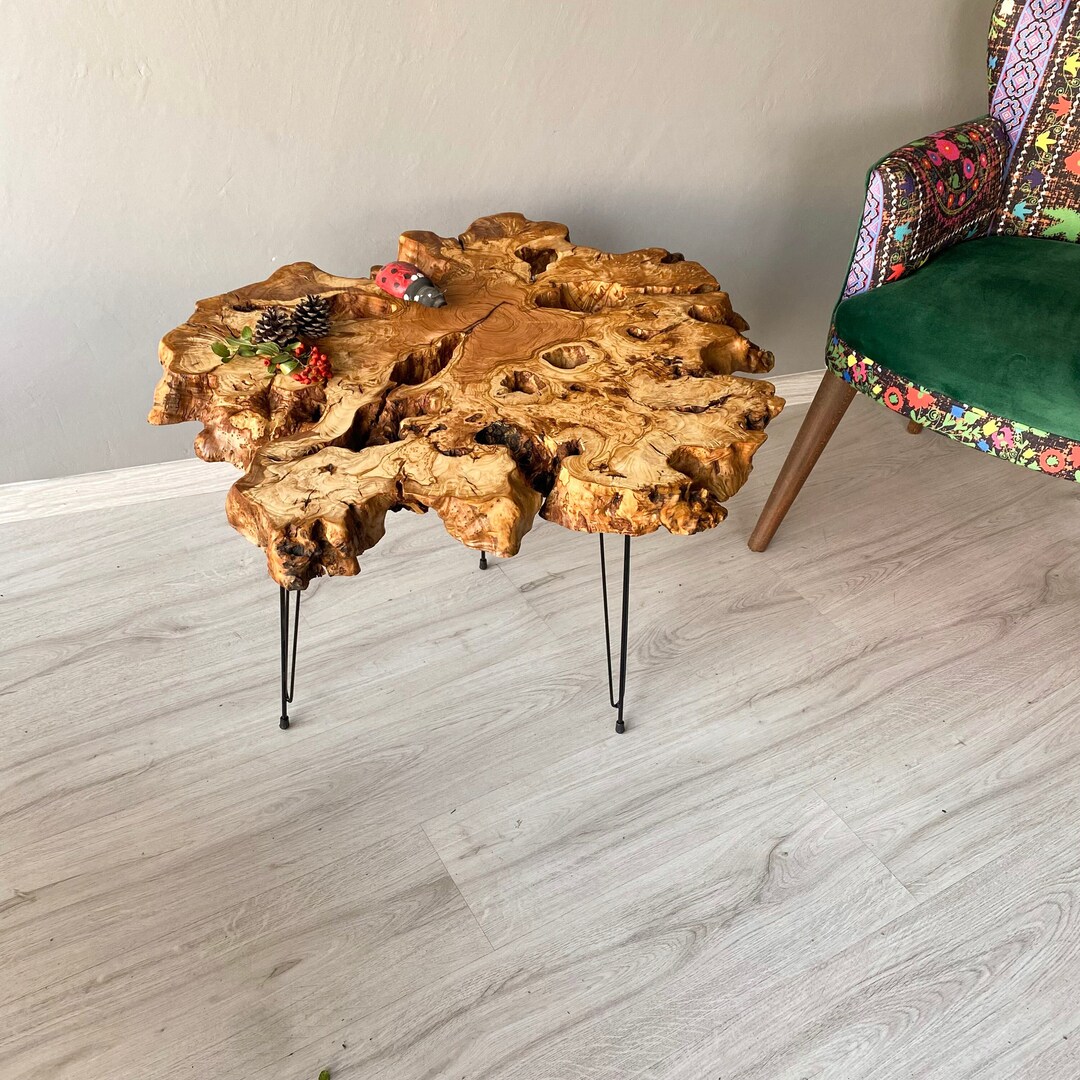 Custom Made Live Edge Coffee Table Olive Wood Coffee Table Etsy