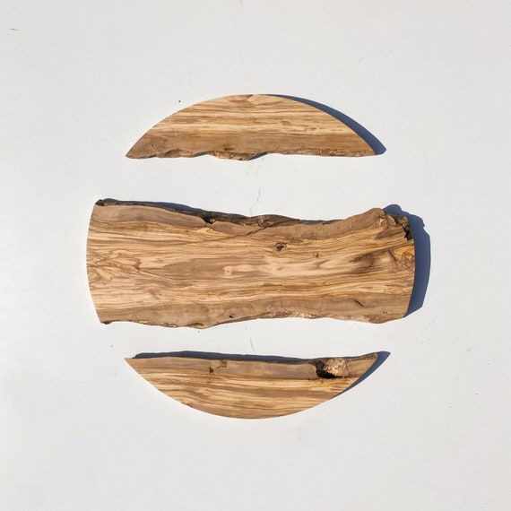 Live Edge Olive Wood Slab with Metal Frame: DIY Wood Art