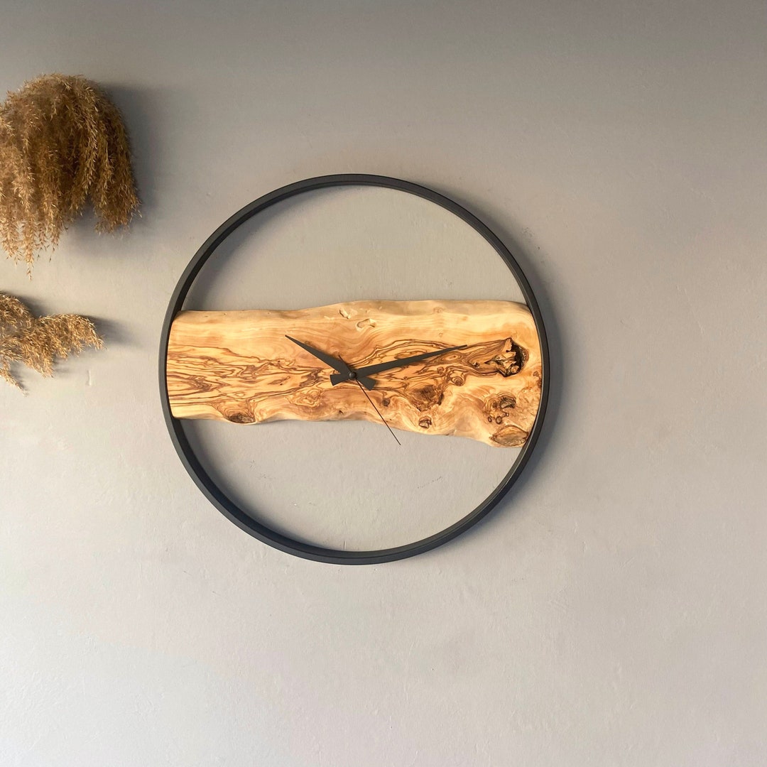 Made to Order Olive Wood Wall Clock, Custom Made Wood Wall Clock