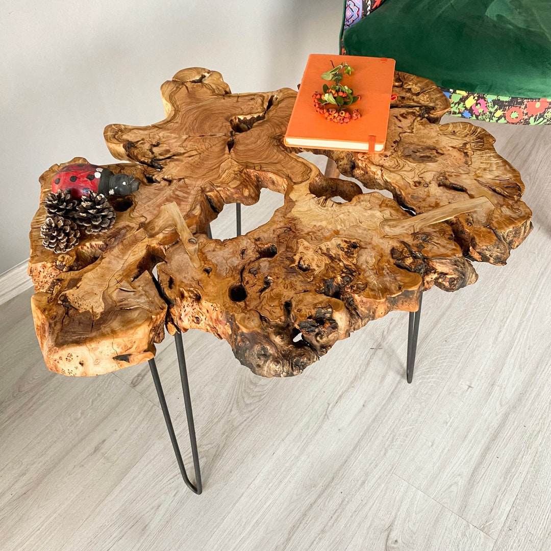 Live Edge Olive Wood Coffee Table Unique Coffee Table Wooden Etsy