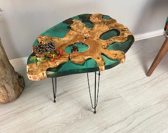 Made to Order Epoxy Olive Wood Coffee Table, Live Edge Coffee Table, Housewarming Gift First Home