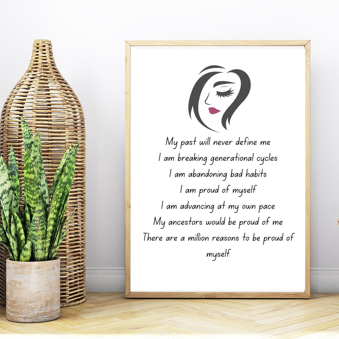 Positive Affirmations for Women Digital Printable Wall Art Mindfulness ...