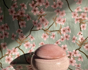 Ceramic lidded jar, handthrown pink jar