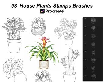 93 House Plant Stamps | Procreate Brush Sets, Cactus , Digital Download