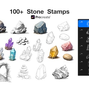 Pennelli effetto pietra per Procreate / Timbri per Procreate / Download digitale immediato
