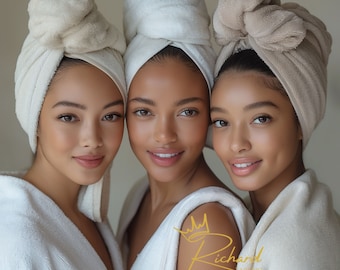 Skincare Models Stock Photos, Facial Website Models, Black Woman Stock Photos, Stock Photos for Spa Business, Skincare Model Images