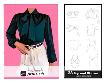 Procreate Dress Brushes, Chibi & Classic Style (33 Stamps Brushes)