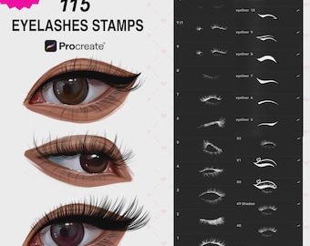 Wimpern Stempel Procreate Brush Pack für Illustration Art iPad Brushset Portrait