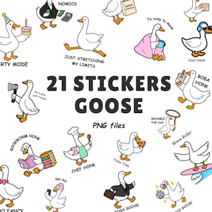 Goose PNG Bundle | Silly Goose on the Loose Sublimation | Clipart Quotes Funny Stickers | Dilly Dally Duck Goose Era Bookmark Bookish
