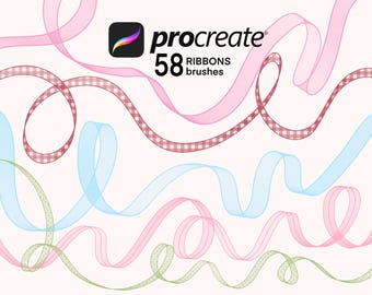 Procreate Dynamic Ribbon Brush Pack for illustration Art iPad brushset