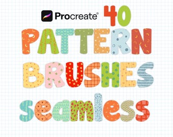 Procreate Pattern Brushes | Seamless Hand Draw Brush Pack