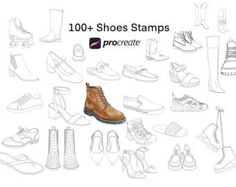 100+ Shoe Stamps Procreate Brushes | Fashion Design Digital Download