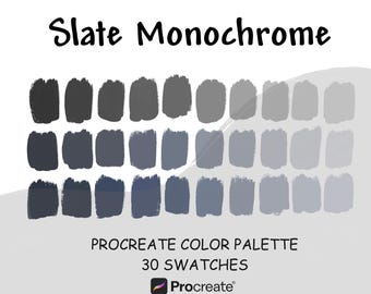 Paleta monocromática pizarra para Procreate: 30 tonos degradados para la app Procreate