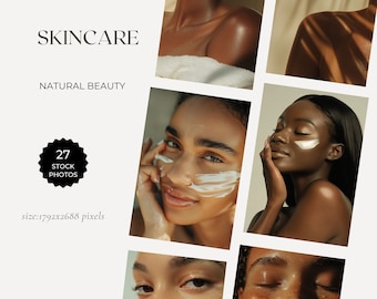 27 Skincare Women Stock Images \ Beauty, Natural, Facial \ Photos for Instagram, Branding, Design, Marketing, Advertising \ Aesthetic