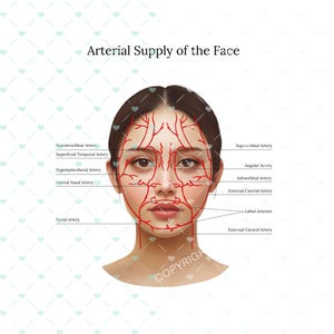 Blood Vessels the Face PNG | Botox & Filler Injector | Facial Arteries | Anatomy | Nurse Injector | Dermatology | Digital Download