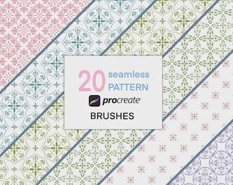 Watercolor Patterns Procreate Dynamic Seamless Brush Pack for illustration Art iPad brushset