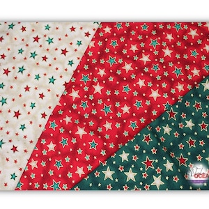 100% Cotton | Christmas Shining Stars Metallic Fabric | 55 inch/ 140cm Wide