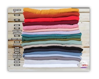Plain Double Gauze | 100% Cotton | Fabric Dressmaking Muslin Oeko-tex