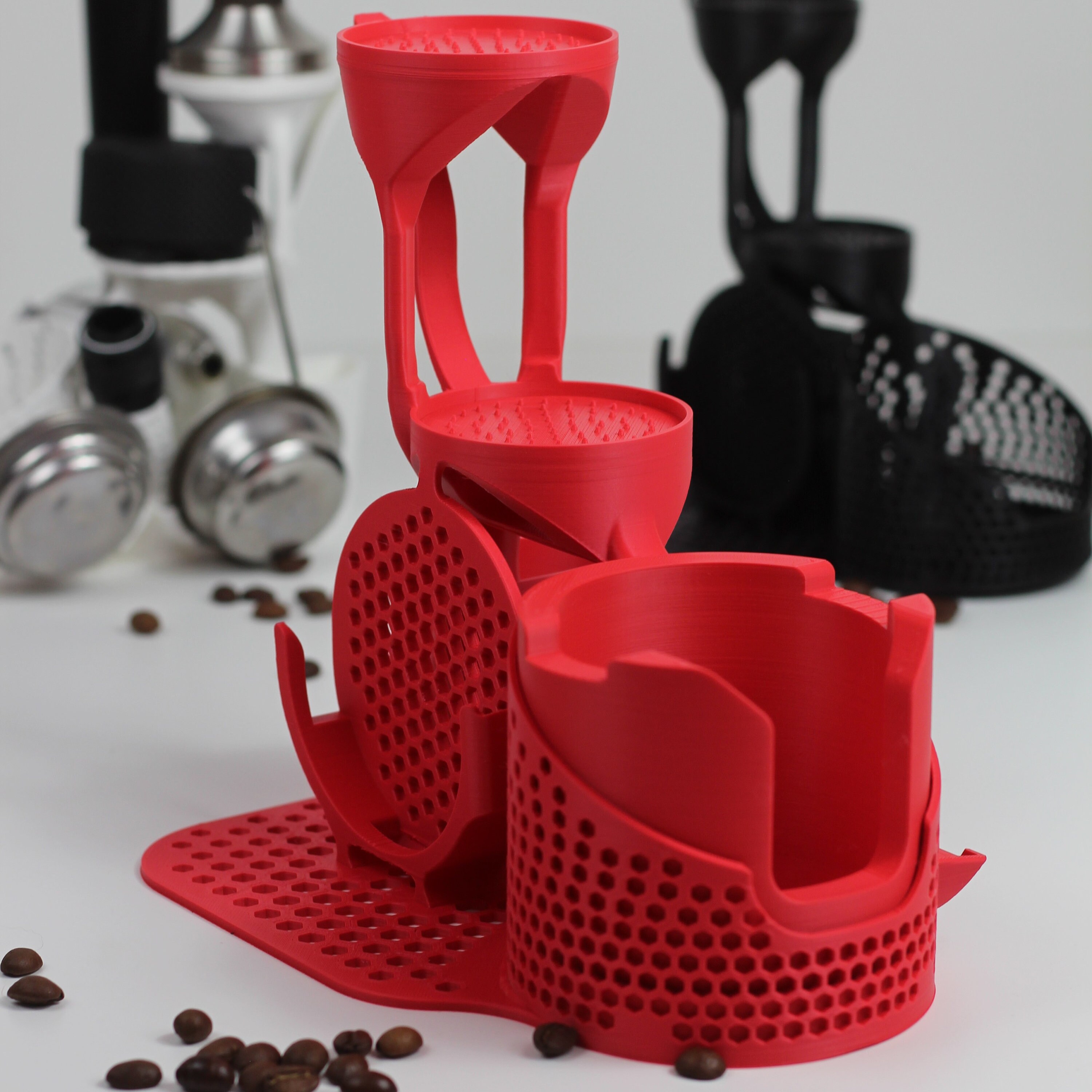 Station De Tamper 51-58mm Pour Barista - Organisateur Accessoires Espresso Réglable Noir