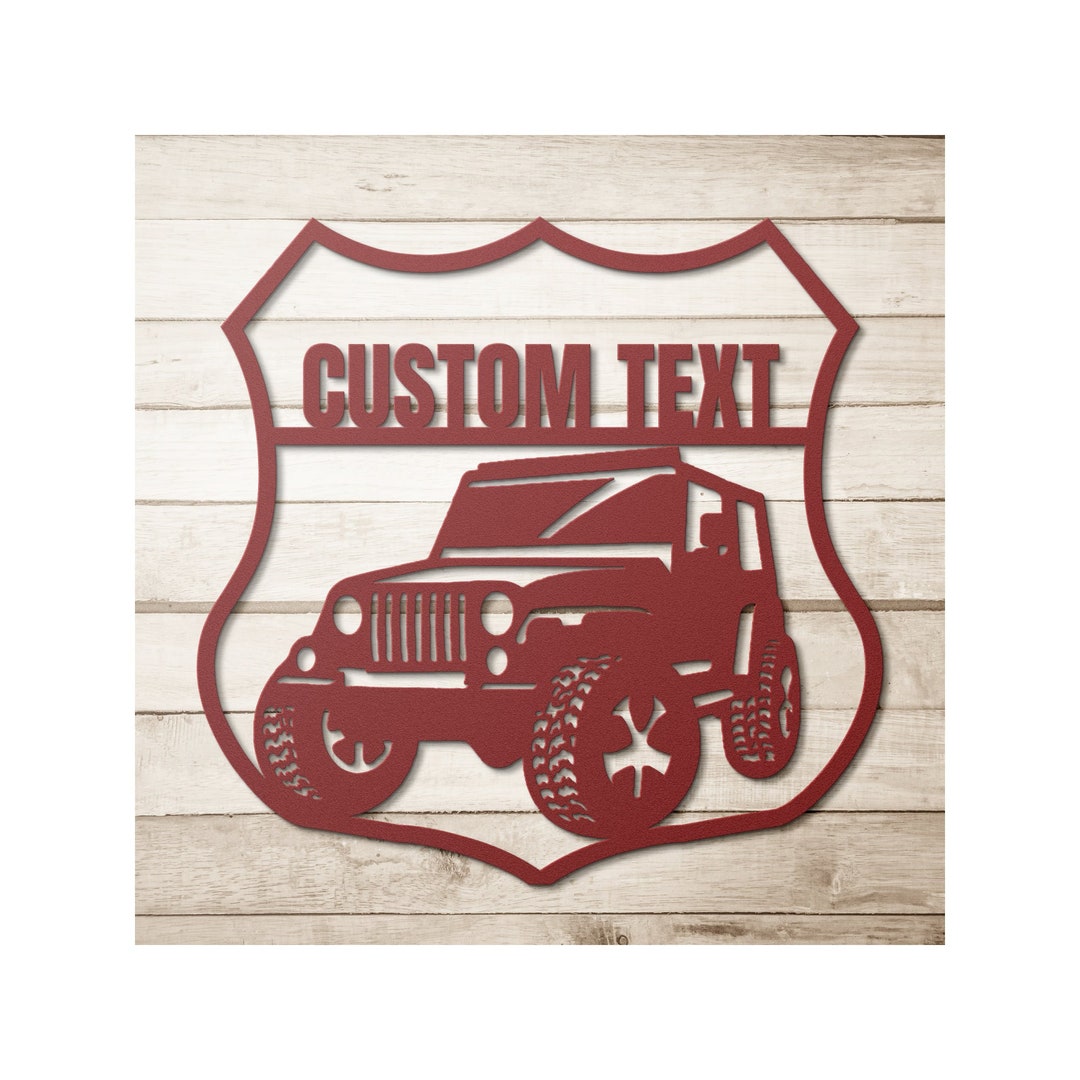 Personalized Garage Metal Wall Art Jeep Custom Sign Garage - Etsy