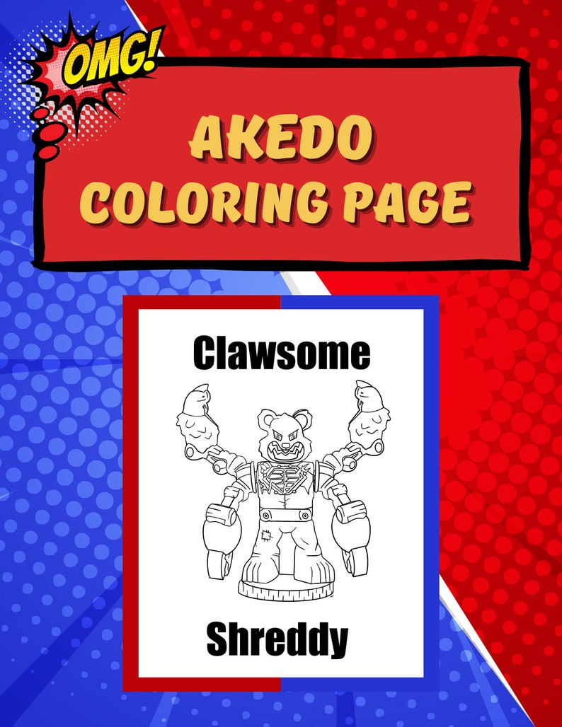 Clawsome Shreddy Akedo Coloring - Il 794xN.5391000691 M08e 