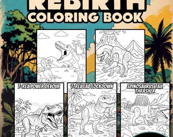Jurassic World Rebirth Toy & D-Rex Coloring Book | 50+ Coloring Pages | Fan Made | Digital Download