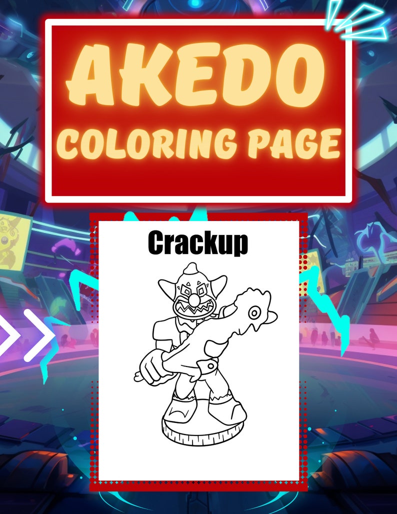 Crackup Akedo Coloring Page Etsy - Il 794xN.5343172252 Mbrm 