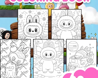 Libro para colorear de Labubu / Más de 60 páginas para colorear / Hecho por fans / Descarga digital