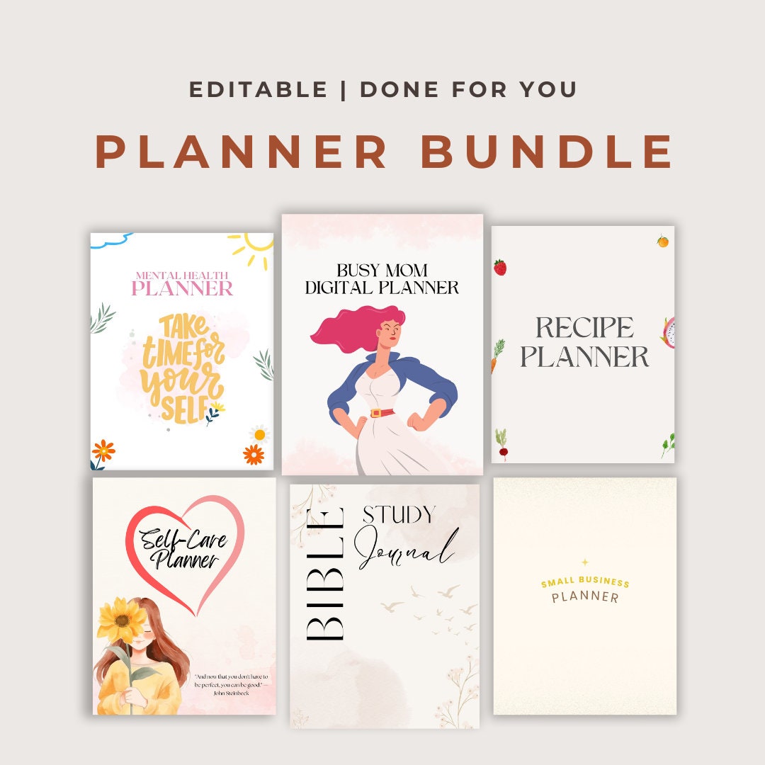 PLR Planner Bundle, Done for You Planners, Editable Canva Templates - Etsy