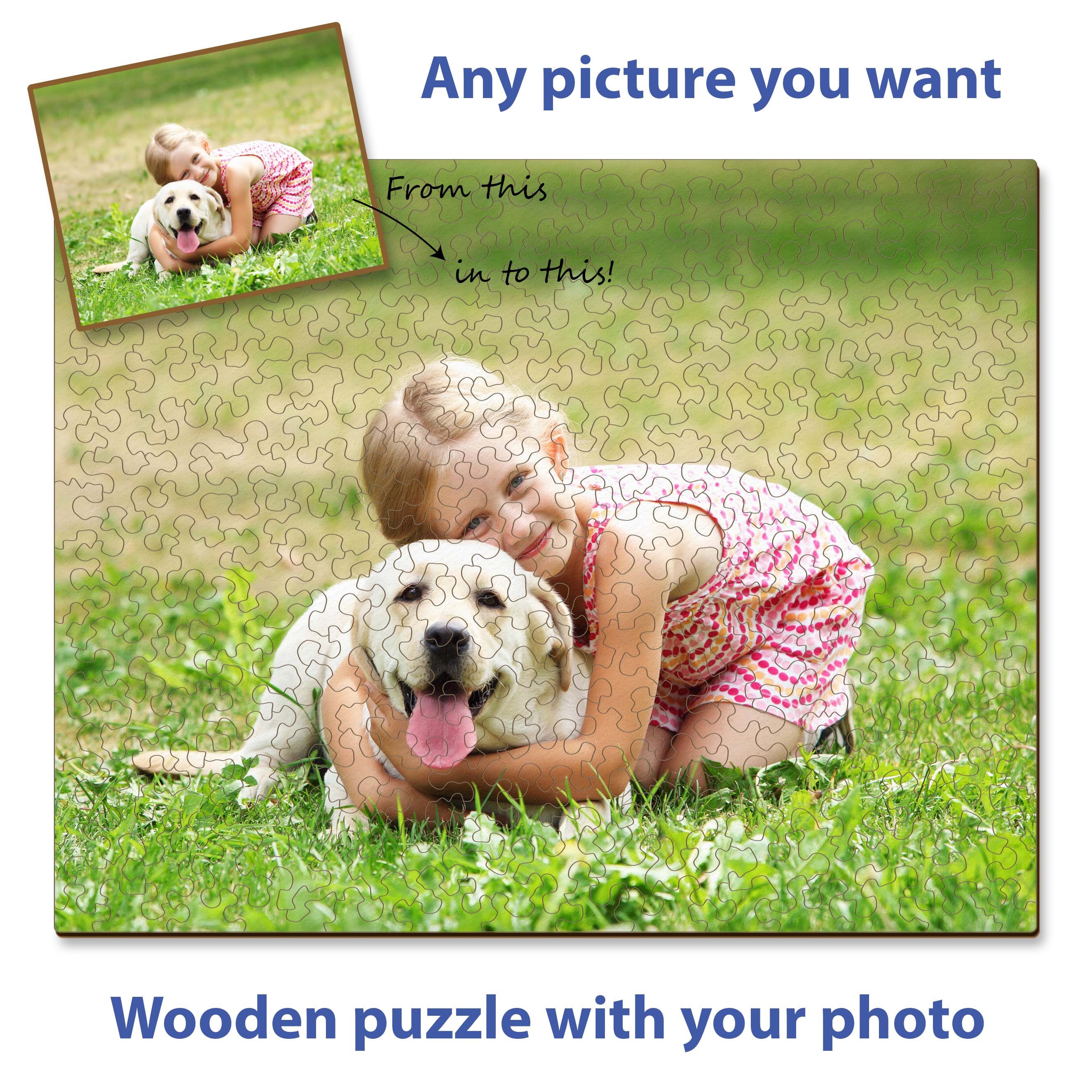 Personalized Unique Wooden Puzzle by Gemturt | Clever Cut, Sizes for All Ages | Fun Family Activity, Handcrafted Custom Art Gift