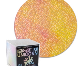 Impossible Unicorn - Round Unique Jigsaw Puzzle - Color Changing Iridescent Acrylic 100 Pieces Challenge Game for Adults Gift DIY by GEMTURT