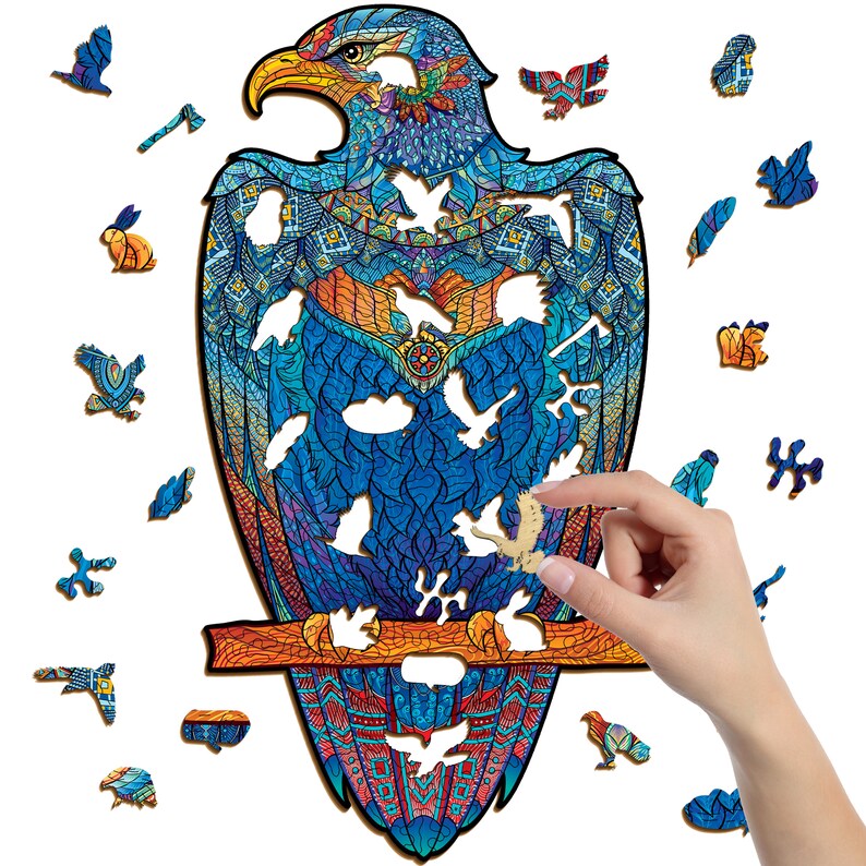 GEMTURT PUZZLE Eagle Wooden Jigsaw Puzzle 252 Pieces Best Challenge