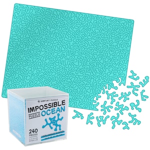Impossible Ocean-puzzel - unieke puzzel - blauw transparant acryl 240 stukjes niet-herhalende vorm - moeilijk puzzel duidelijk moeilijk