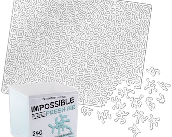 Impossible Fresh Air Puzzle - Unique Jigsaw Puzzle - Blue Transparent Acrylic 240 Pieces Non-Repeat Shape - Difficult Puzzle Clear Hard