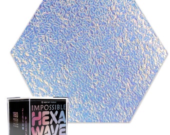Impossible Hexawave - Jigsaw Puzzle, Wavy Surface, Unique Color Changing Iridescent Acrylic 180 Pieces Challenge Game Gift DIY by GEMTURT